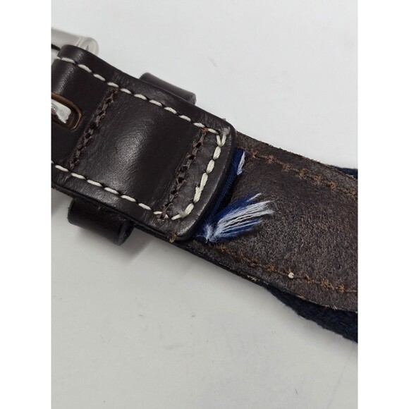 VINEYARD VINES FABRIC & LEATHER BELT KIDS YOUTH UNISEX OS SAILBOATS BLUE BROWN - Picture 6 of 12